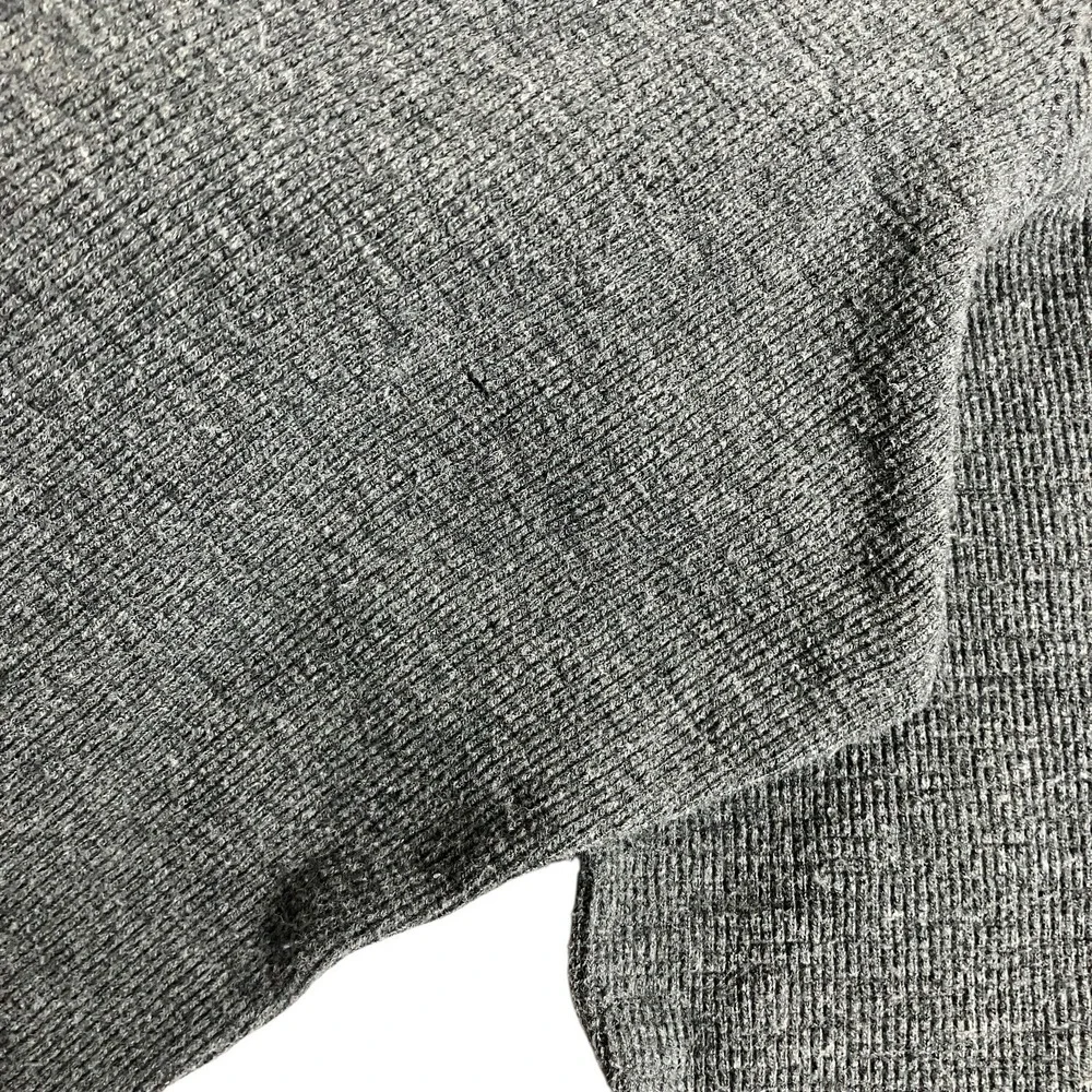 Y2K American Eagle NY Thermal Sweater Mens XXL 2XL‎ Gray Ribbed Grunge Preppy